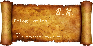Balog Marica névjegykártya