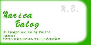 marica balog business card